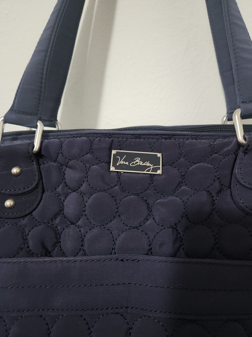 Vera Bradley Navy Quilted Tote Bag - Picture 2 of 10